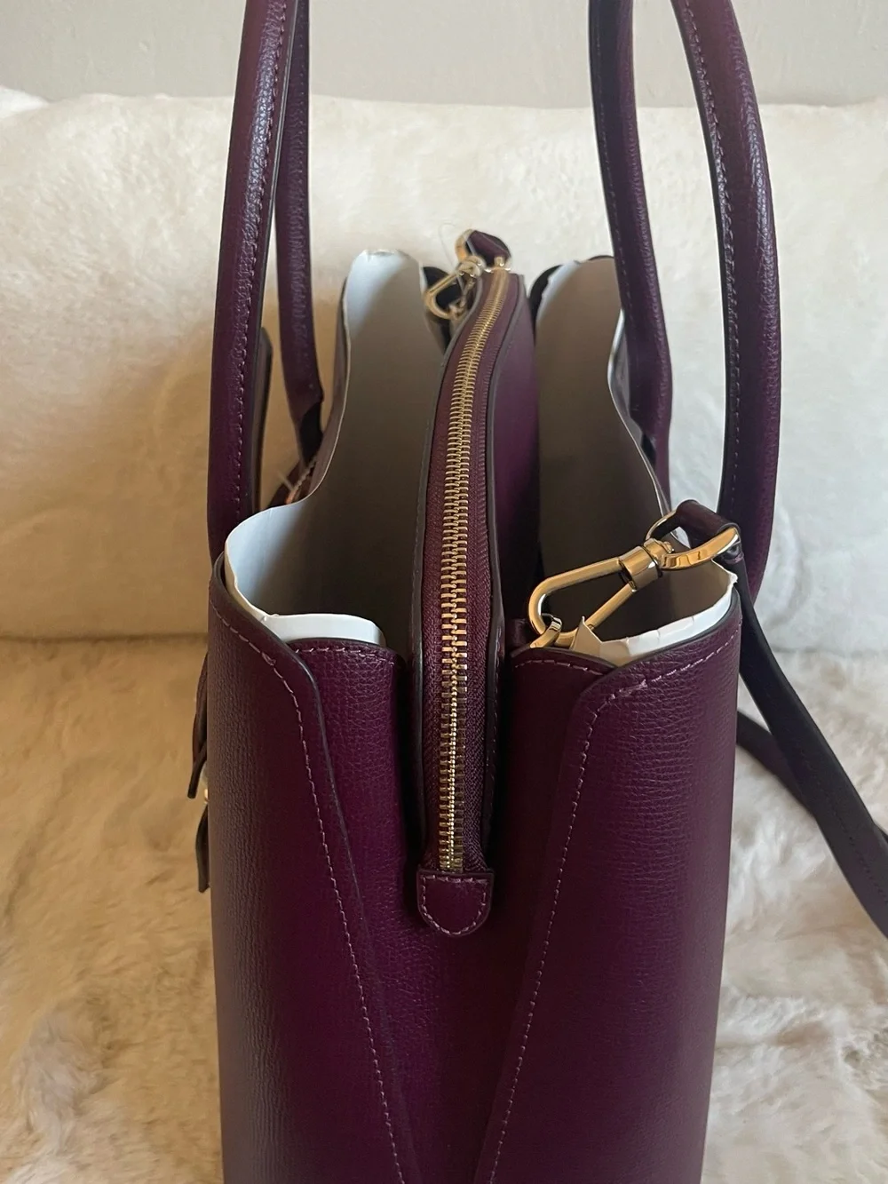 NWTkate spade plum leather Satchel Tote